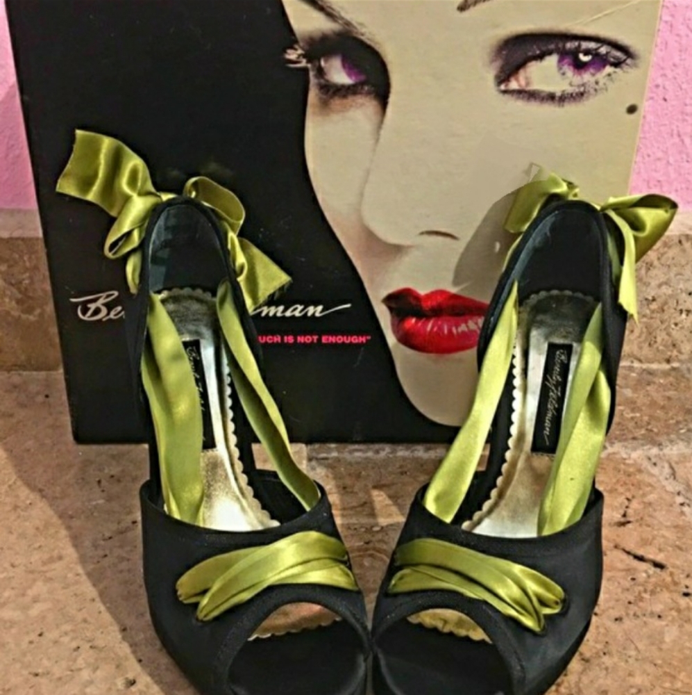 BEVERLY FELDMAN Queen B Vintage Style Ribbon Heels - Picture 6 of 7